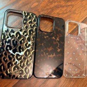 Kate Spade Leopard, Tortoise & Rhinestone Bundle iPhone 14 Pro Max Cases